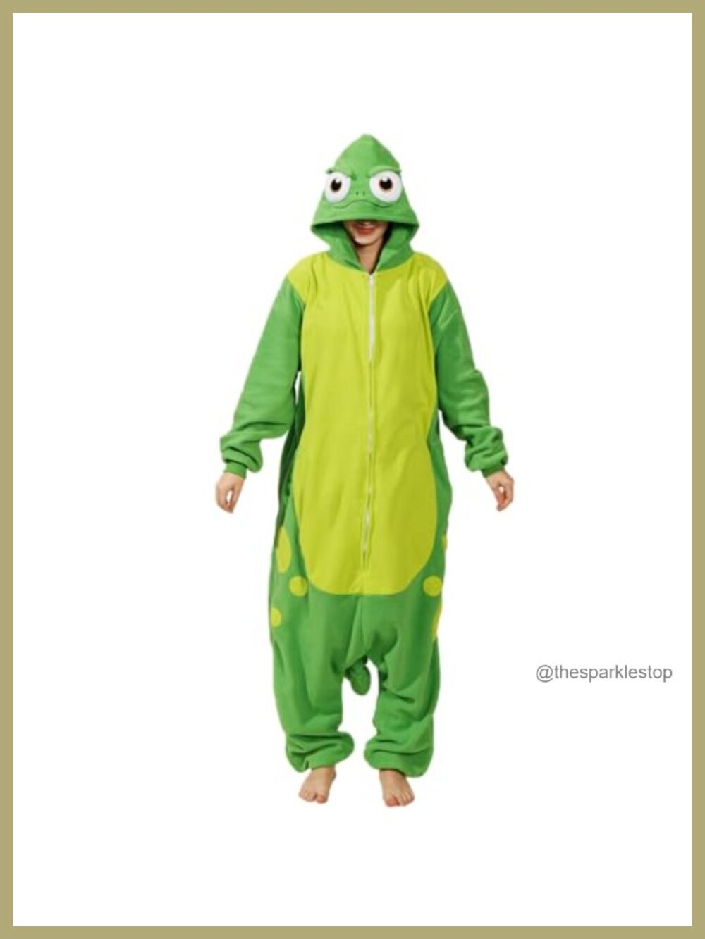 Lizard Onesie Pajama Fleece Hooded One-Piece Cosplay Costume - Picture 2 of 6
